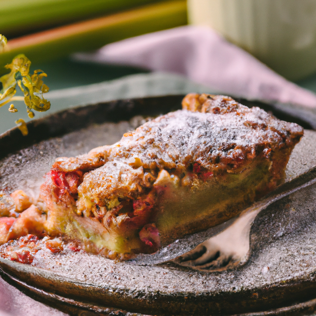 Rhubarb Nut Streusel Cake