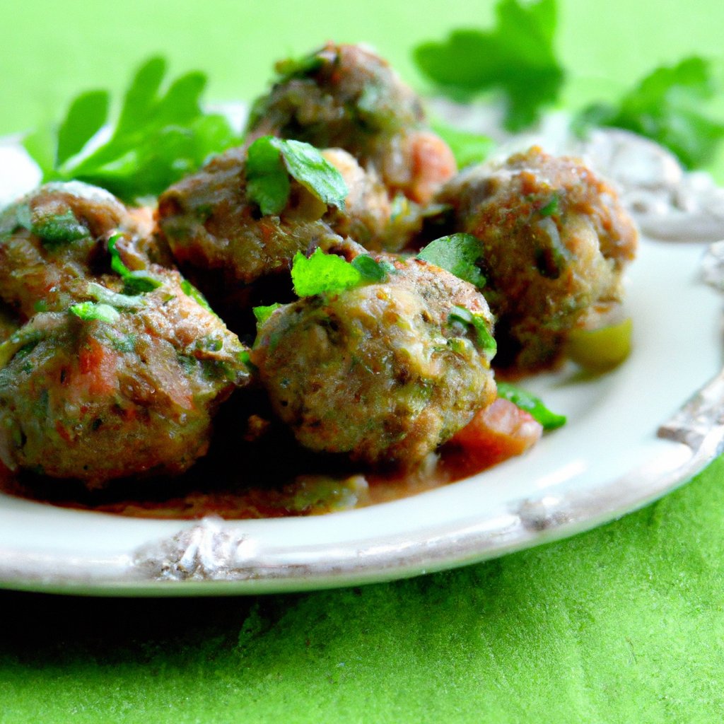 Meat Balls In Green Pepper Gravy