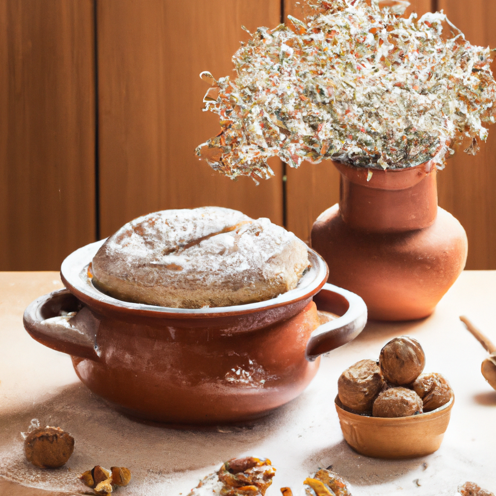 Flower Pot Walnut Bread