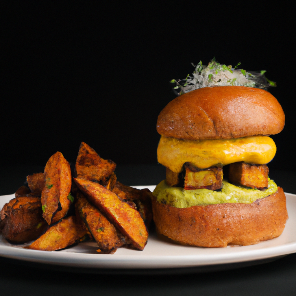 Gardein And Eggplant Burger With Veggie Hashbrowns