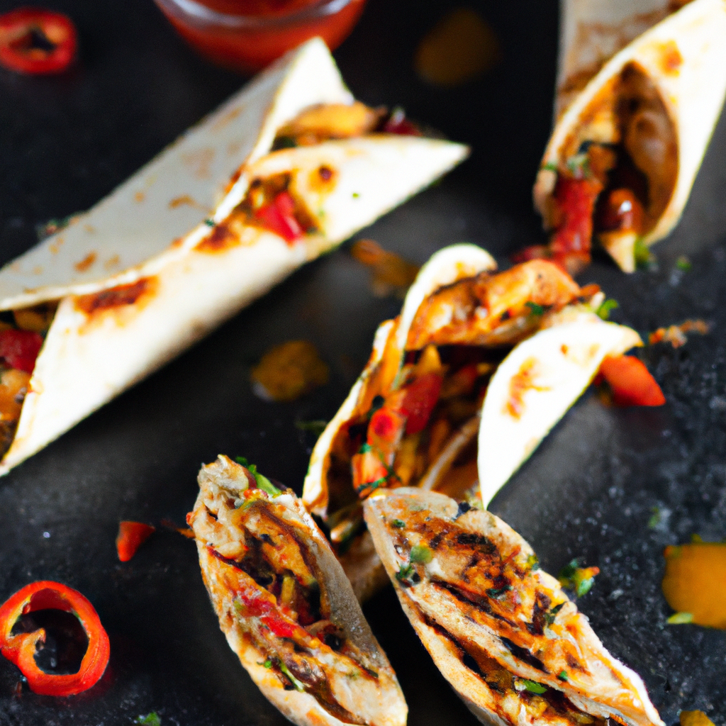 Grilled Chicken And Pepper Wraps