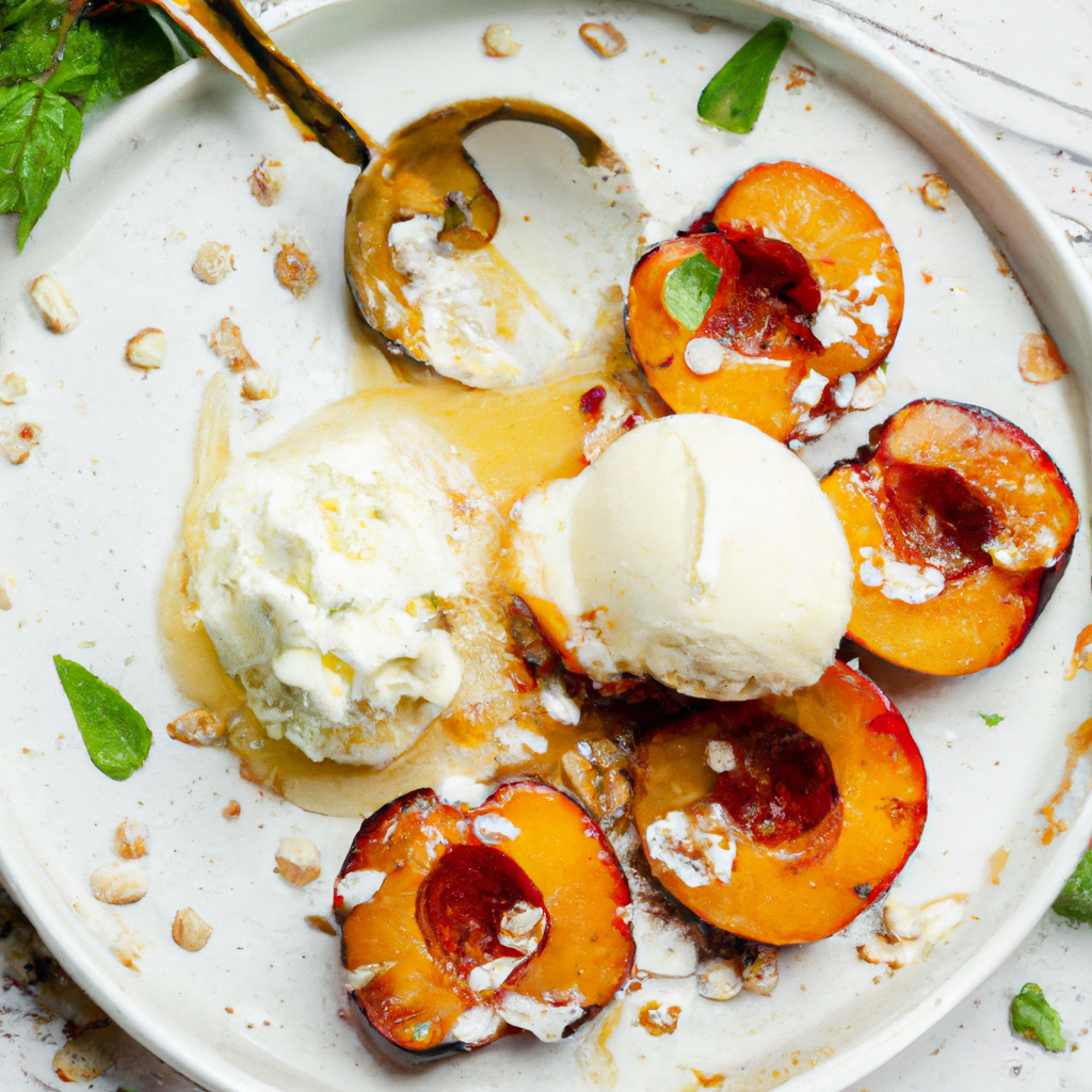 Grilled Peaches In A Dark Rum Bath