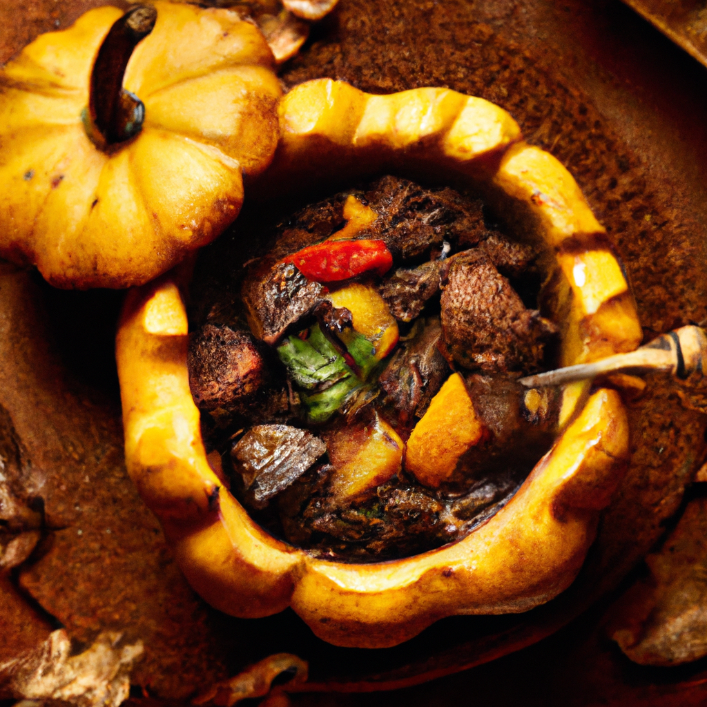Beef Stew In Acorn Squash
