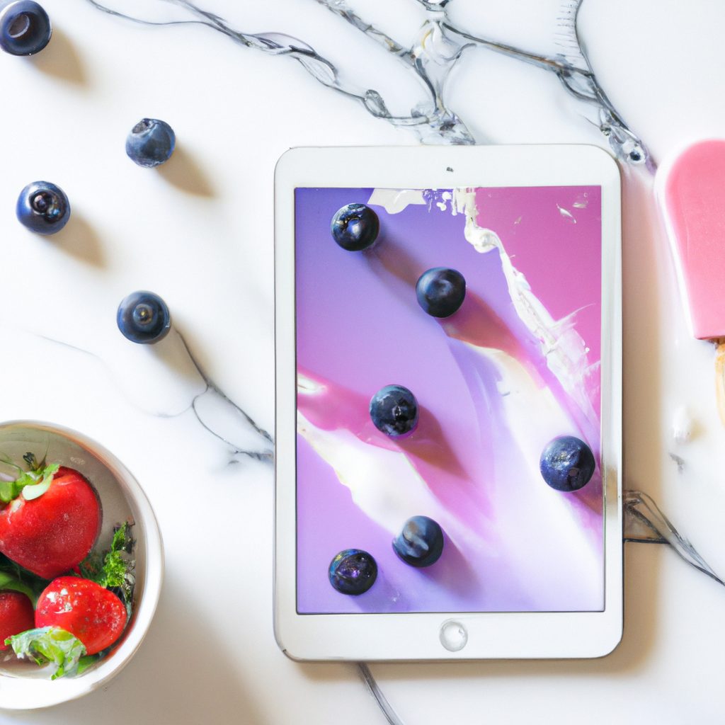 Strawberry Blueberries Ice Cream Tablet