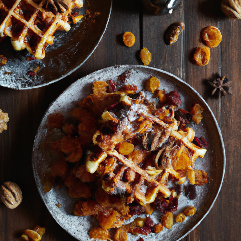 Carrot Walnut And Raisin Vegan Belgian Waffles