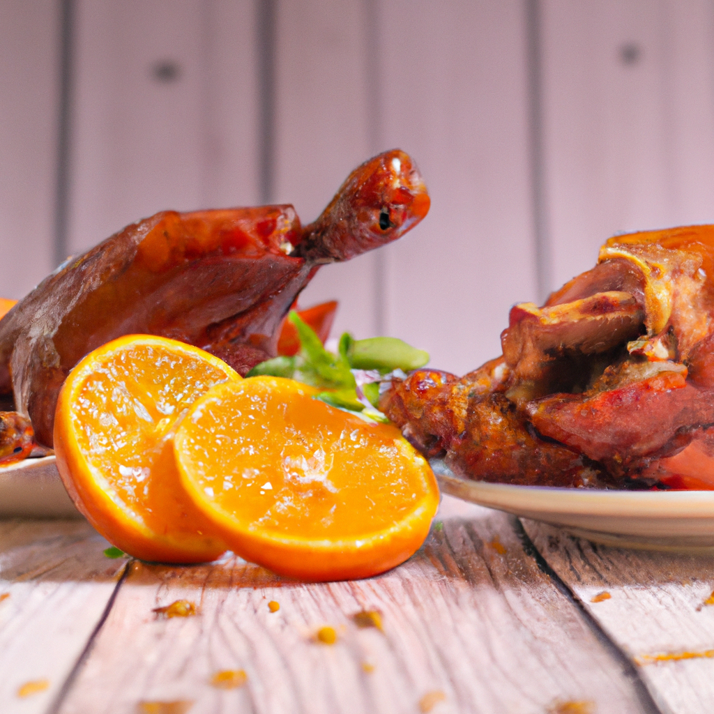 Orange And Walnut Stuffed Duck