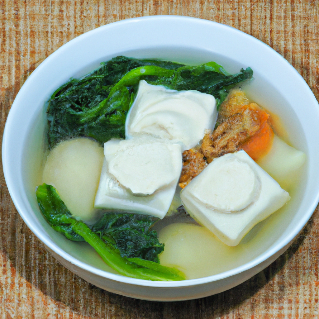 Cabbage And Tofu Dumpling Soup