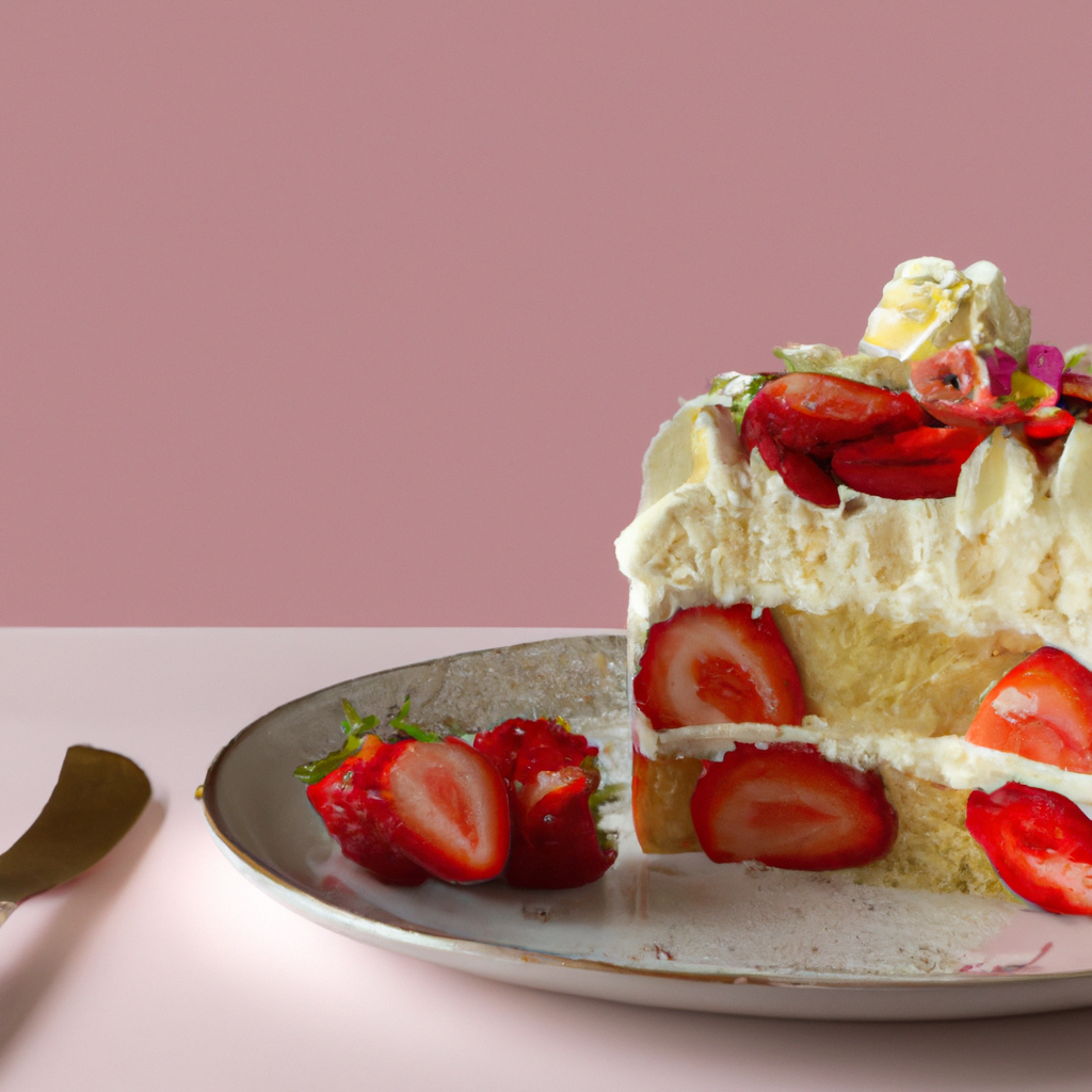 French Vanilla Strawberry Cake