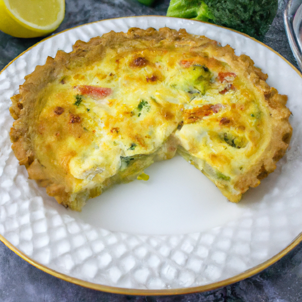 Broccoli, Crab And Cheddar Quiche