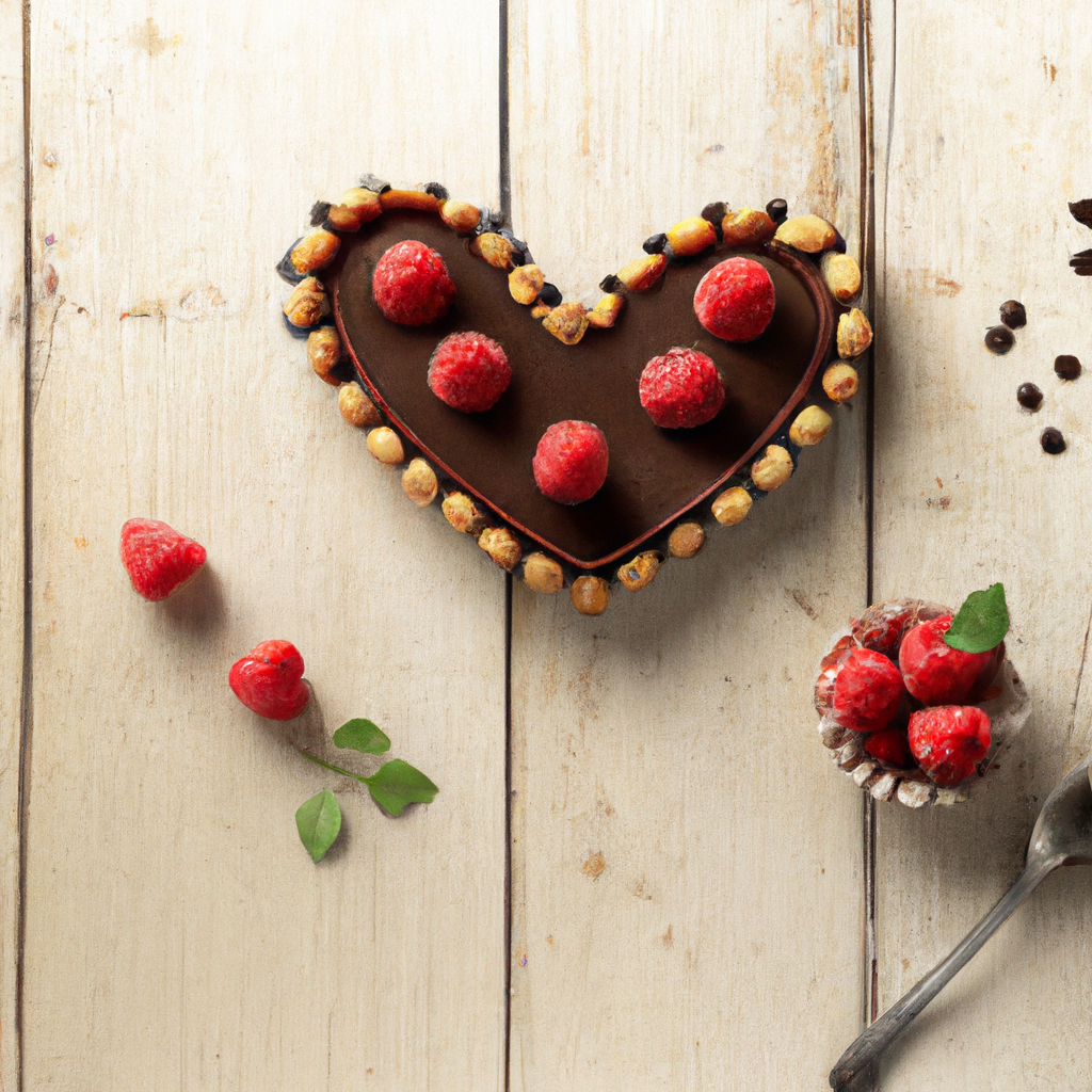 Chocolate Heart Tarts With Raspberries