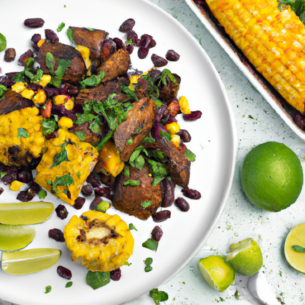 Roasted Chipotle Lime Sweet Potatoes With Black Beans And Corn
