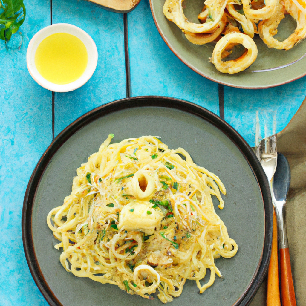 Venetian Calamari With Spicy Sauce And Egg Fettuccine