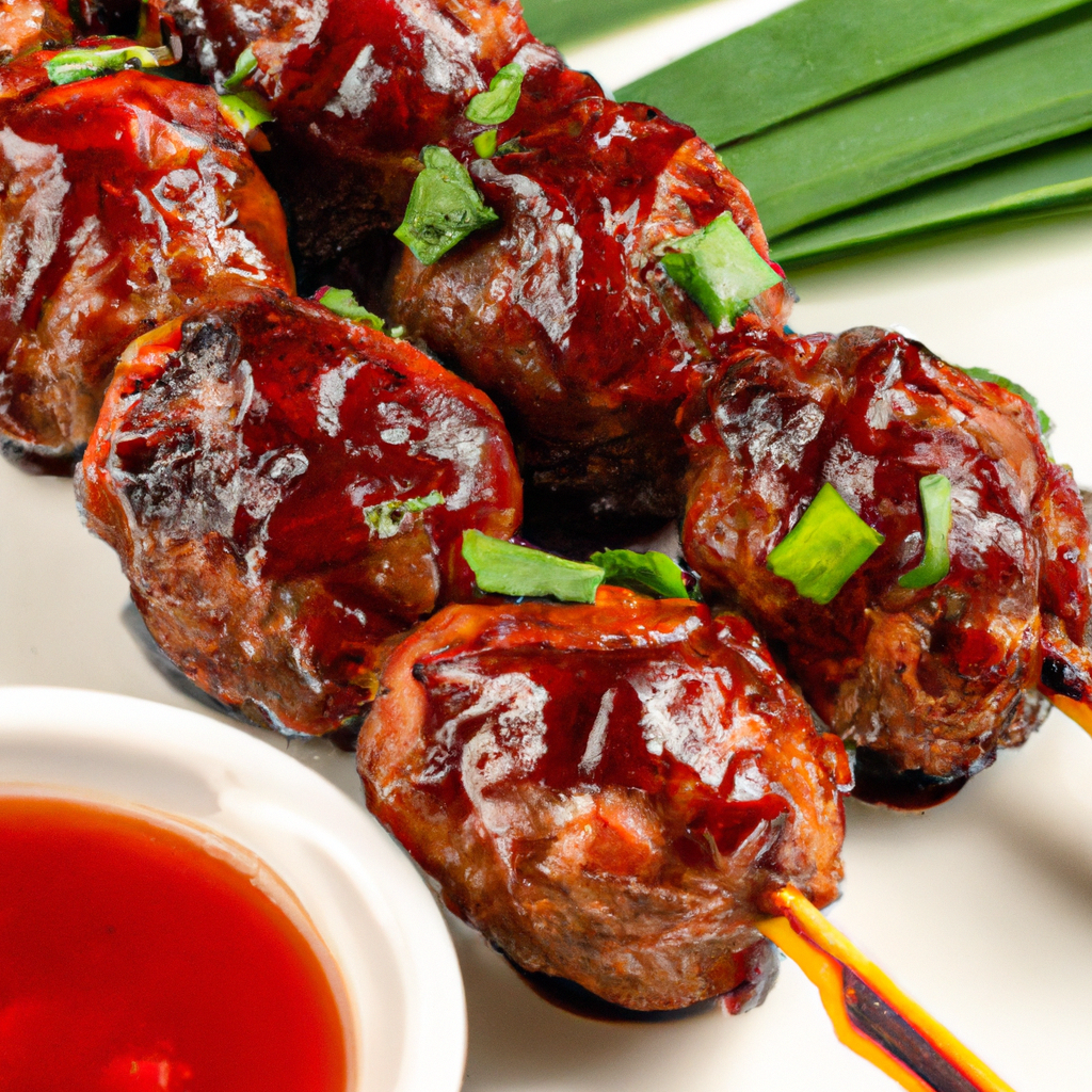 Sweet Heat Meatball Skewers