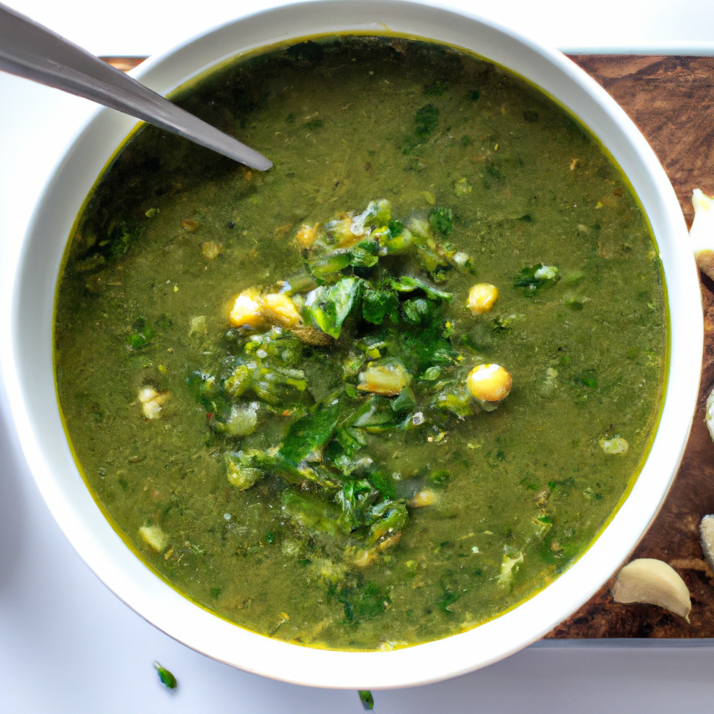 Garlic, Garbanzo And Spinach Soup