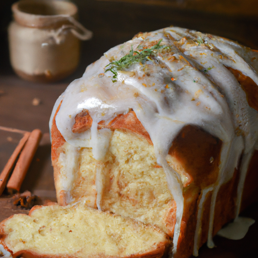 Eggnog Bread With Nutmeg Bourbon Icing