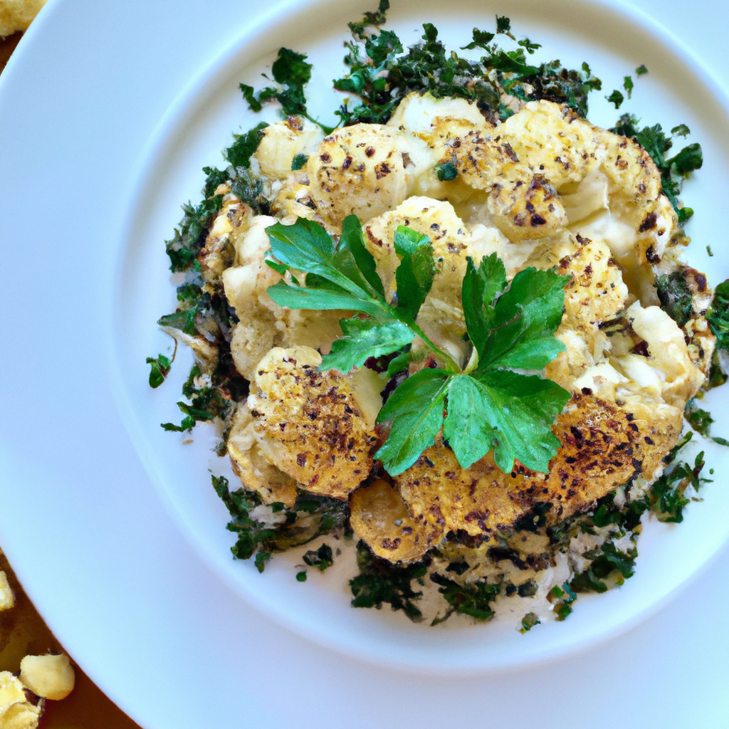 Roasted Cauliflower With Truffled Farro