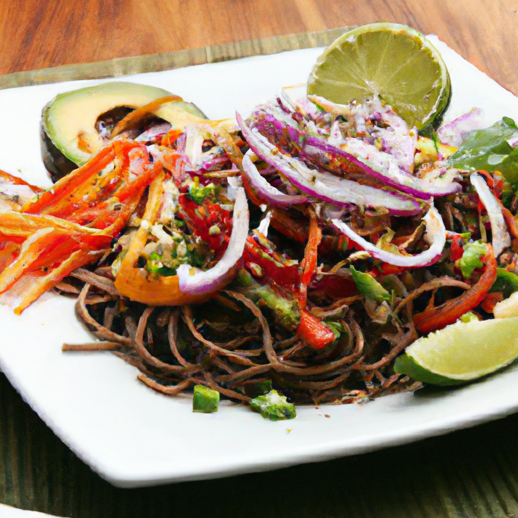 Chipotle Lime Black Bean Avocado And Jicama Noodle Salad