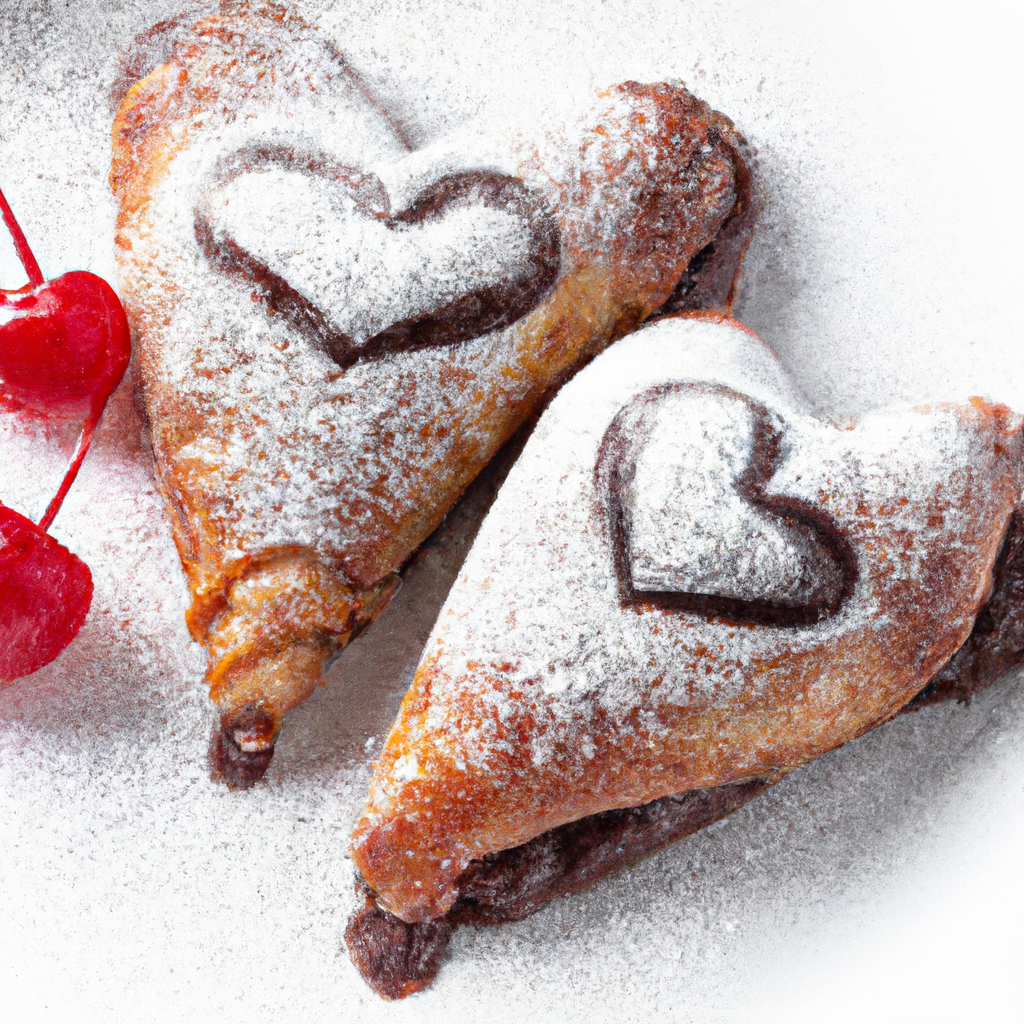 Cherry And Chocolate Pastry Hearts