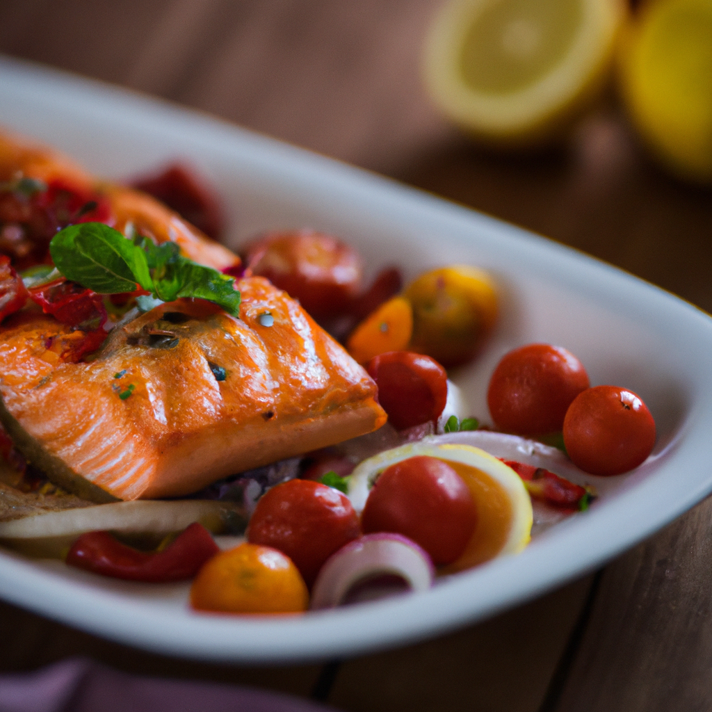Buttery Salmon With Rainbow Vegetables
