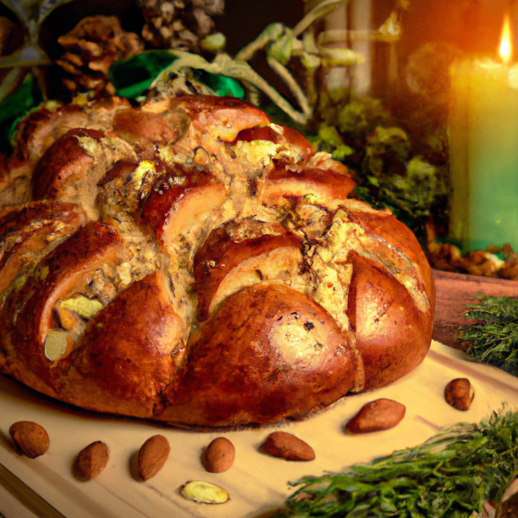 Christopsomo Christ Bread Decorated With Crosses