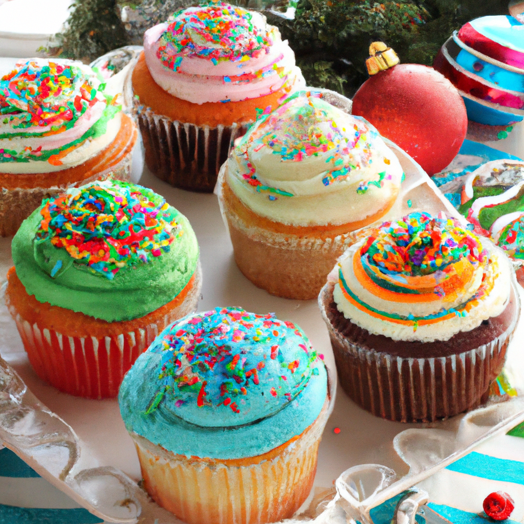 Vanilla Cupcakes With Holiday Sprinkles