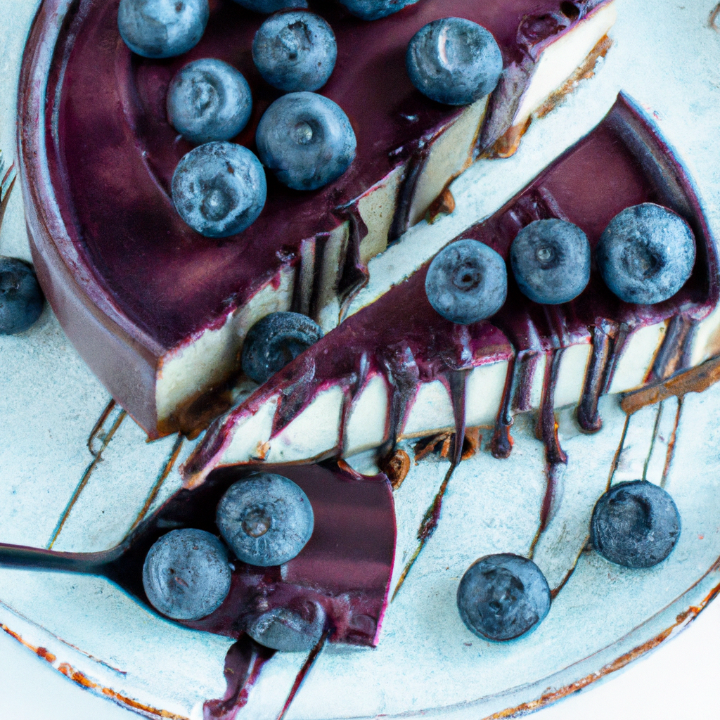 Raw Vegan Blueberry Chocolate Cheesecake