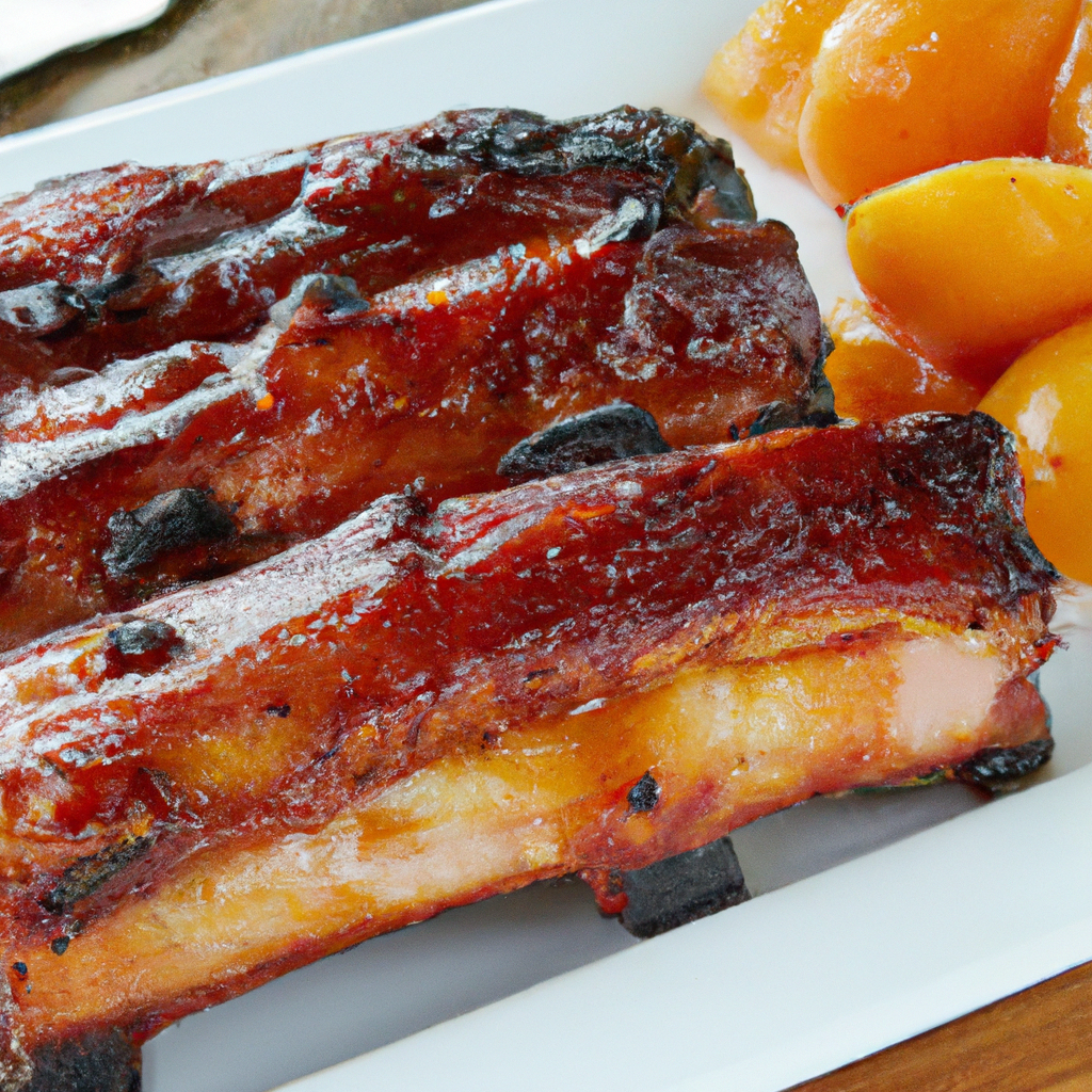 Peach Barbecued Spare Ribs