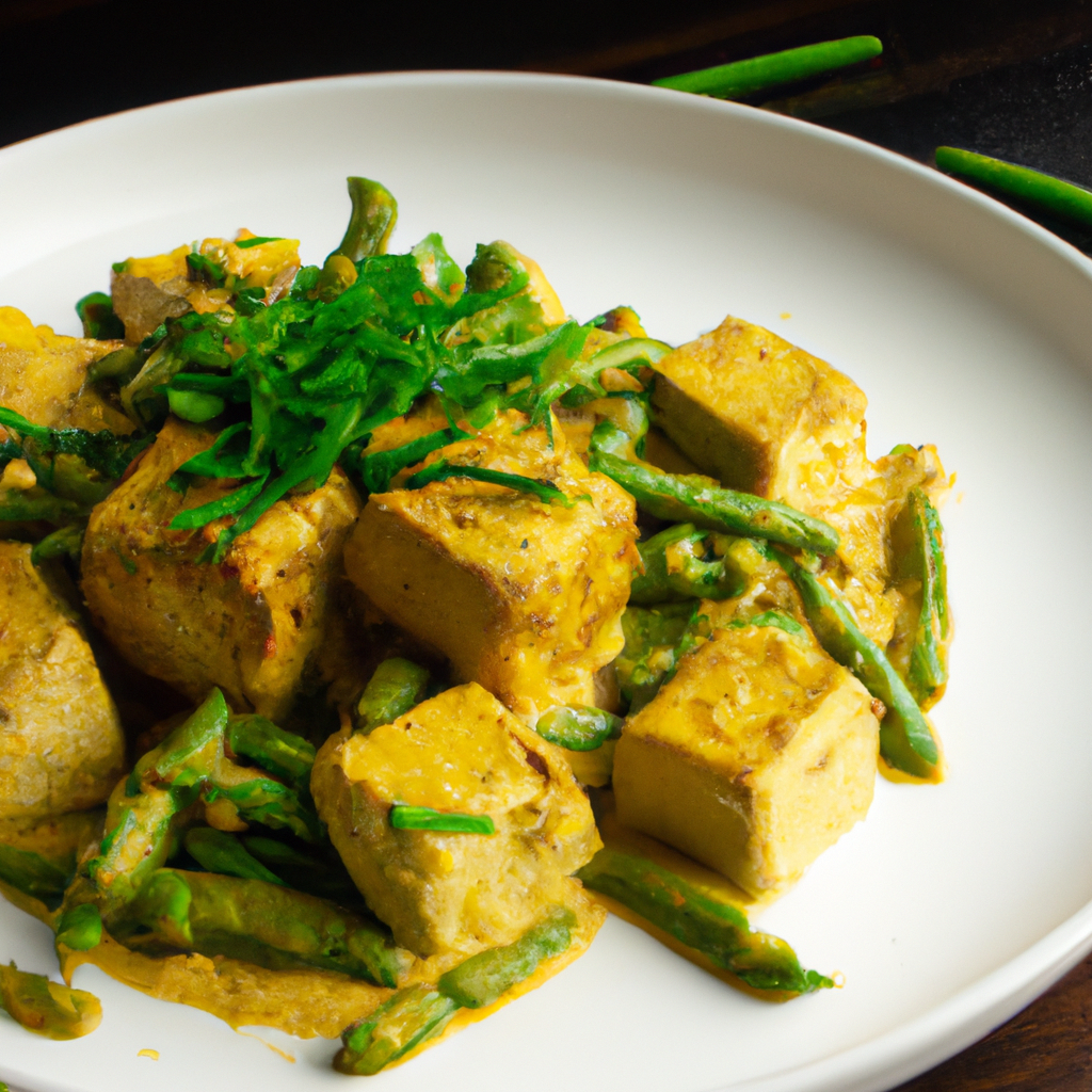 Curried Tofu And Coconut Ginger Green Beans