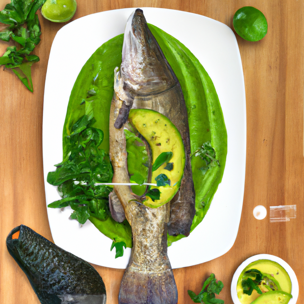 Bass With Avocado Sauce