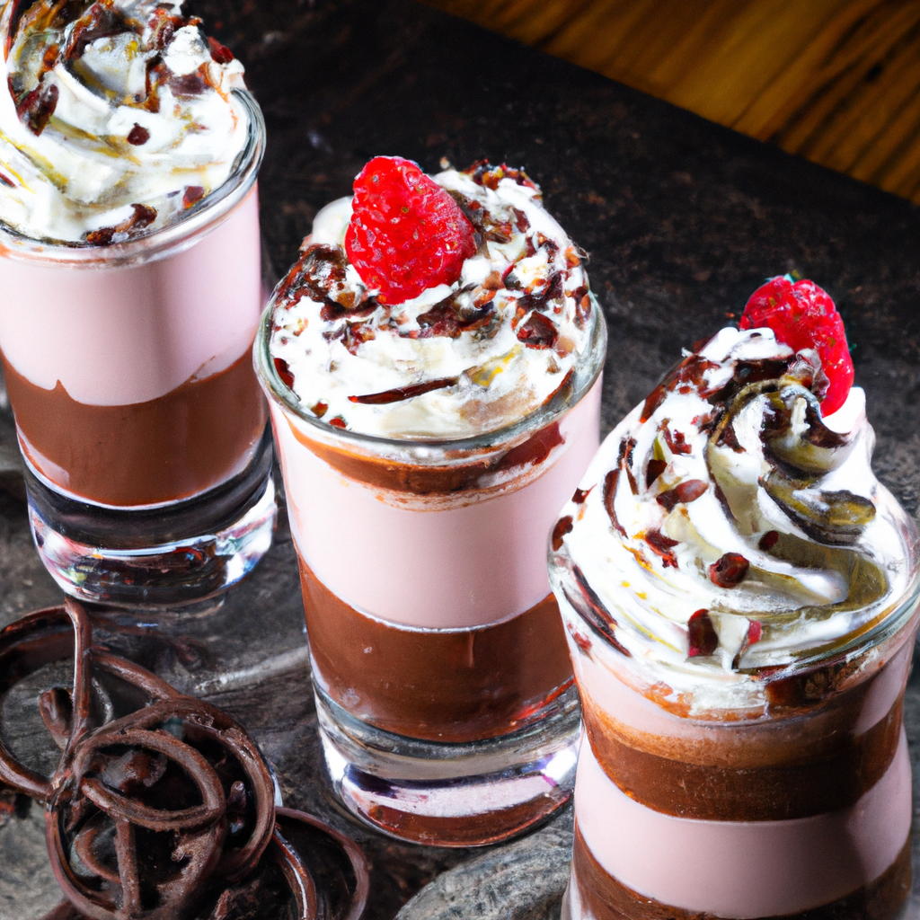 Spiked Raspberry Chocolate Milkshake Shots