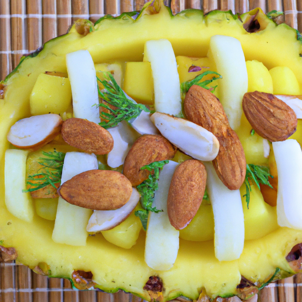 Turkey Almond Salad On Pineapple Rings