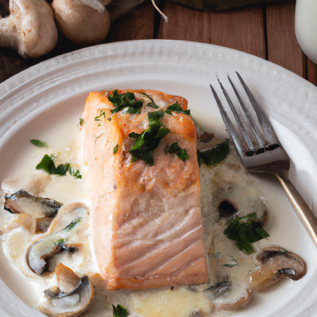Salmon And Mushroom Bake