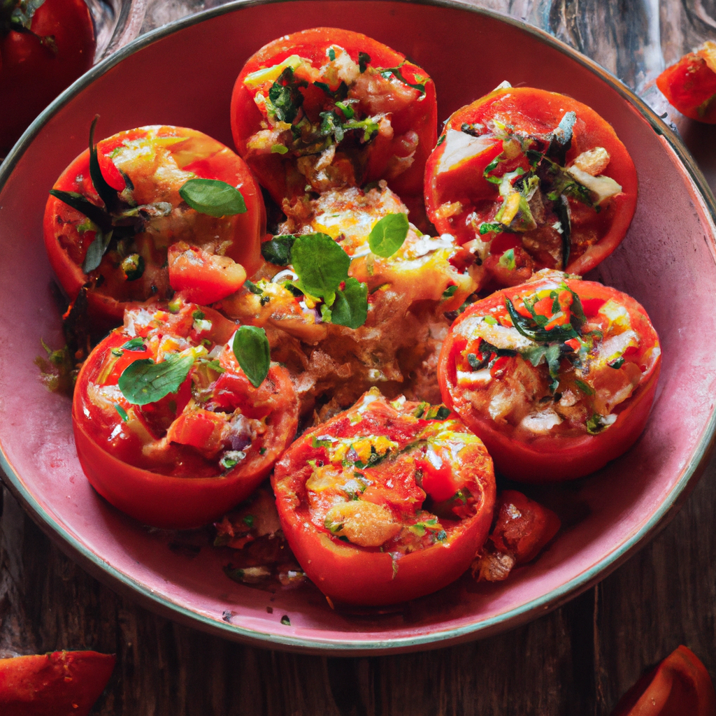 Greek Style Stuffed Tomatoes With Herbs