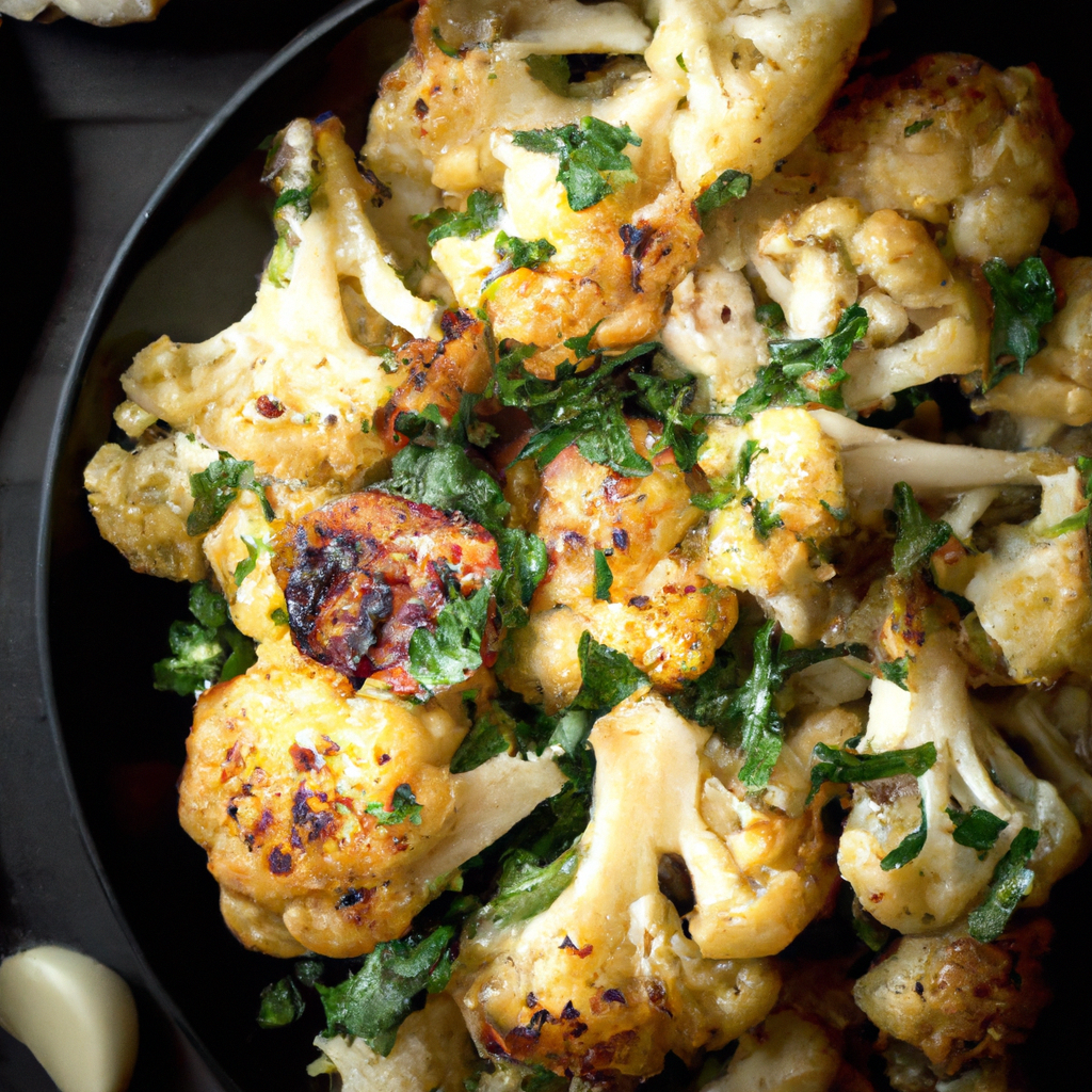 Garlic And Lemon Roasted Cauliflower