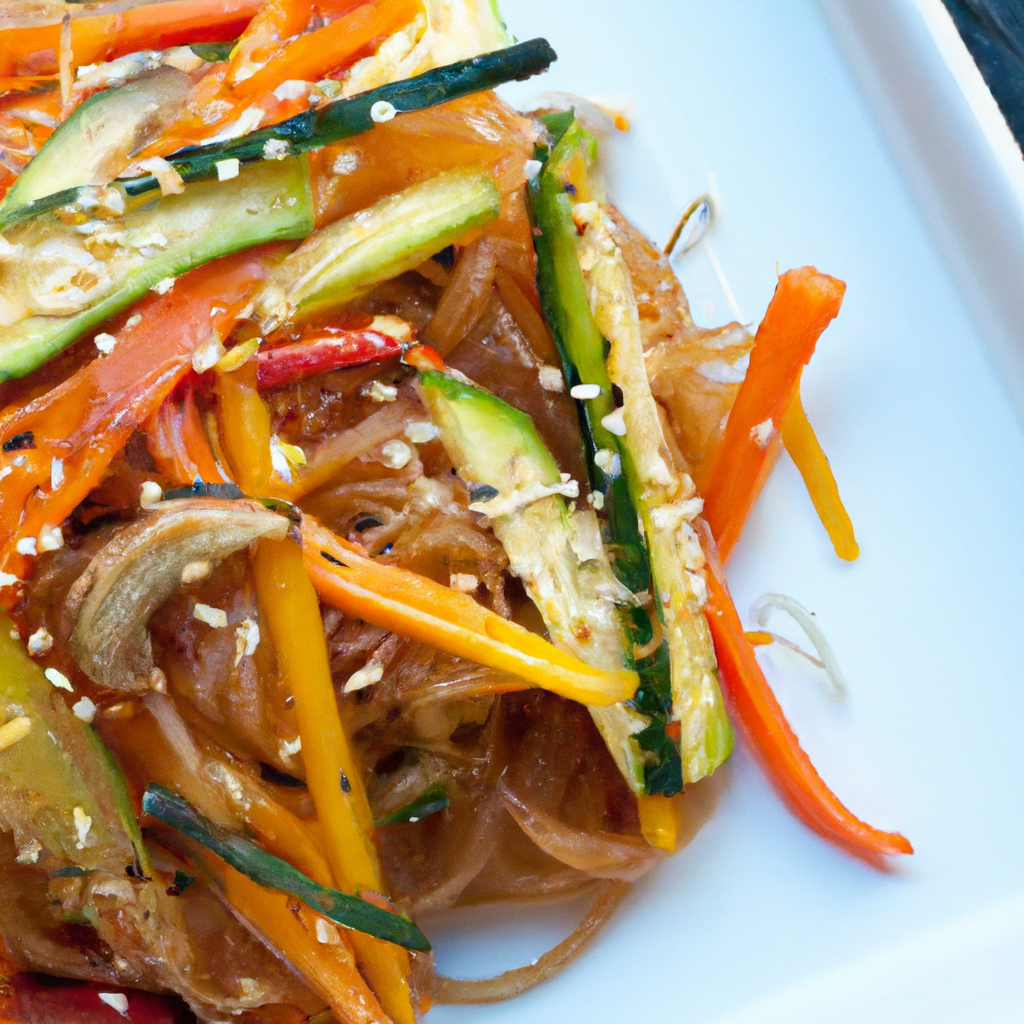 Vegetarian Kimchi Japchae