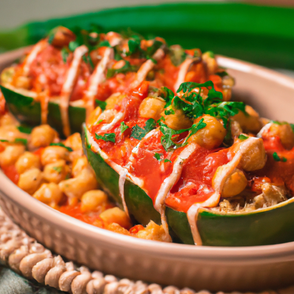 Lebanese Stuffed Zucchini With Chickpeas