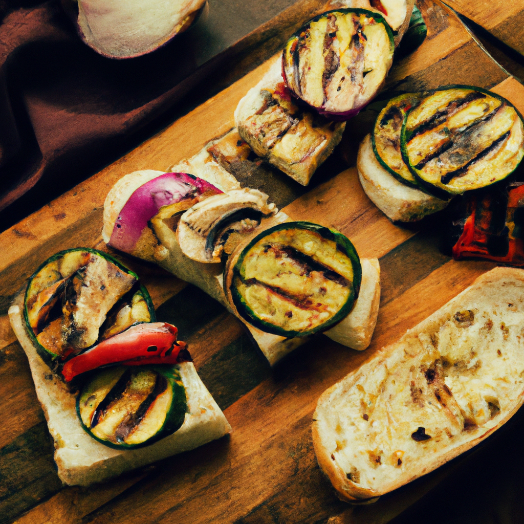 Grilled Vegetable And Brie Crostini