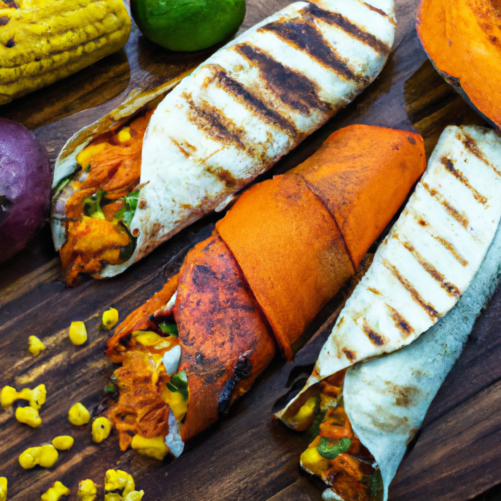 Grilled Sweet Potato And Corn Burritos