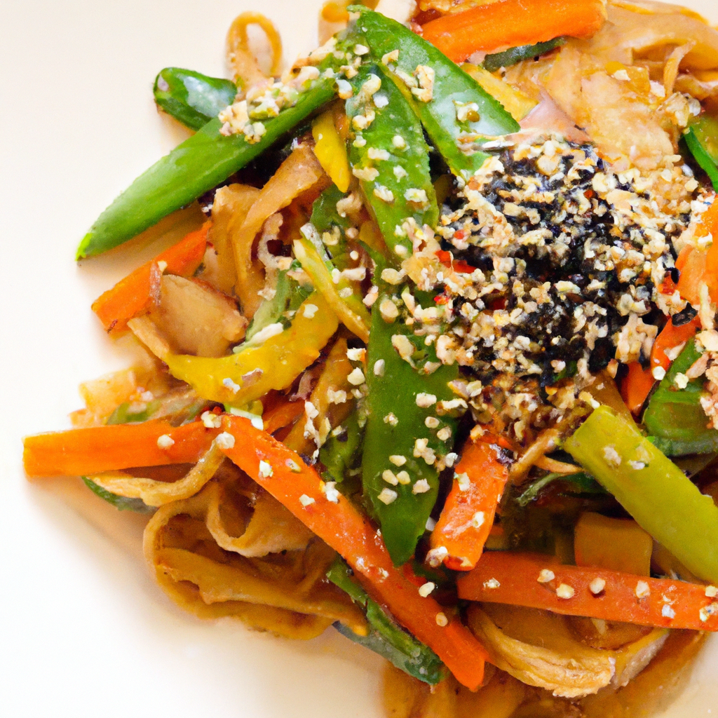 Stir Fried Korean Noodles With Miso Tofu