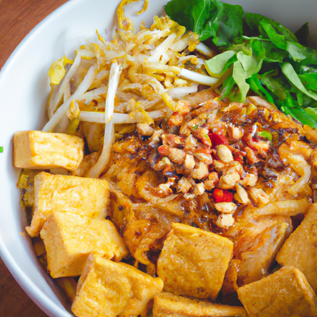 Vietnamese Bun Thit Chay Tofu Noodle Bowl