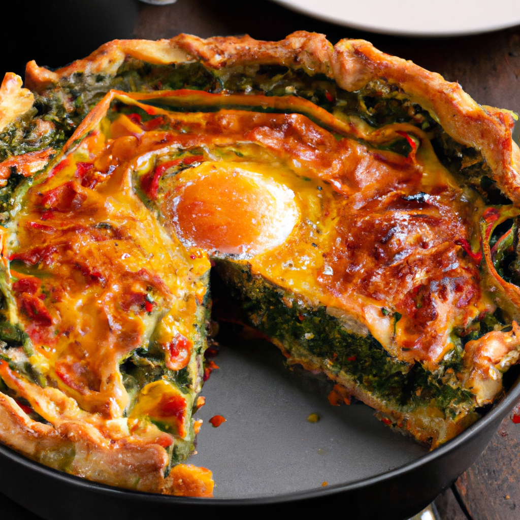 Roasted Red Pepper And Spinach Quiche