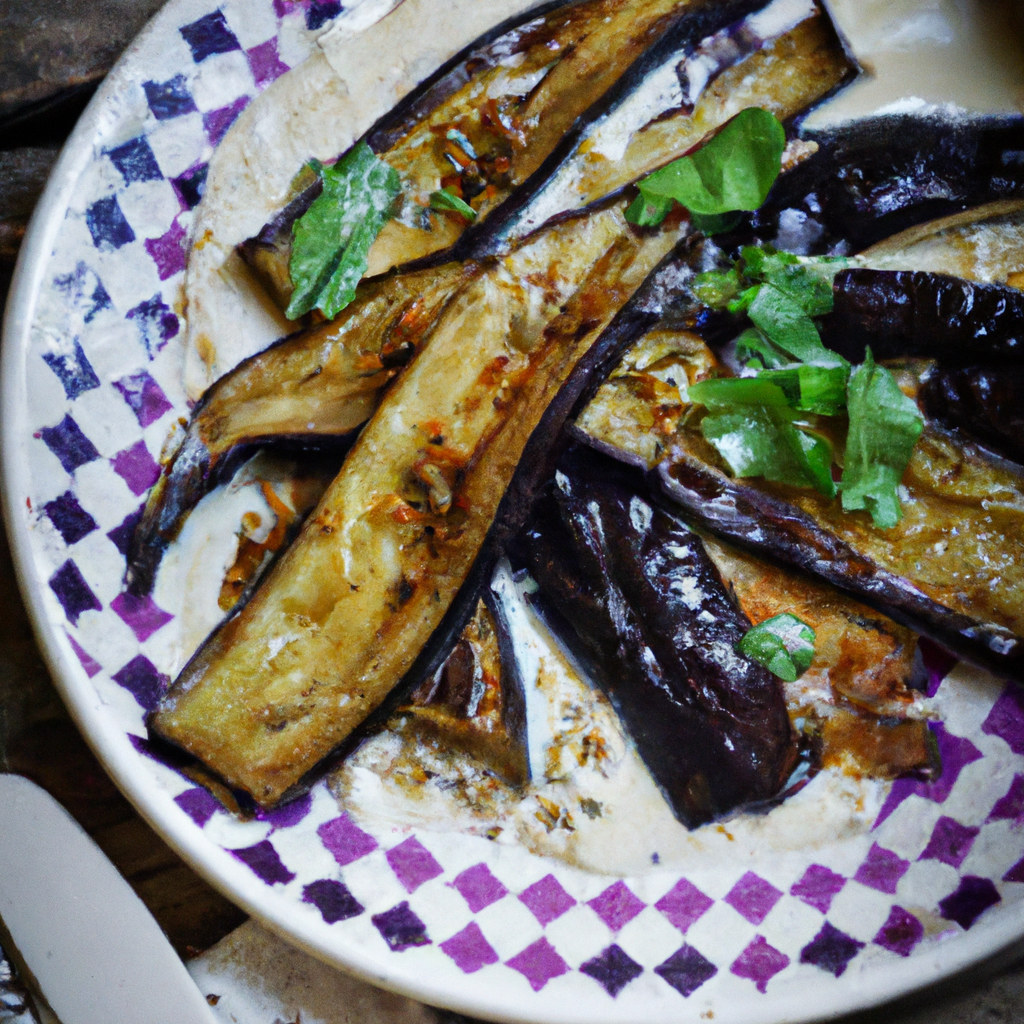 Roasted Eggplant With Garlic And Tahini