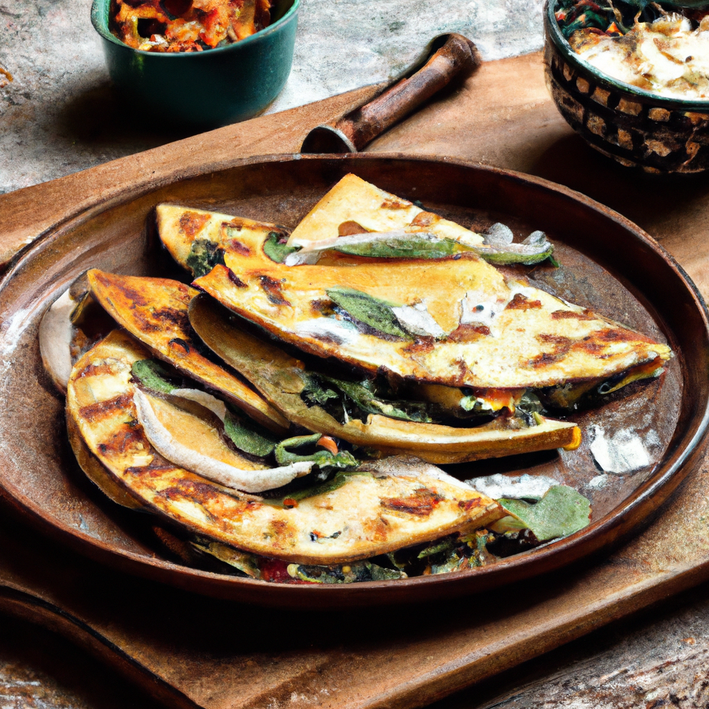 Roasted Poblano And Spinach Quesadillas