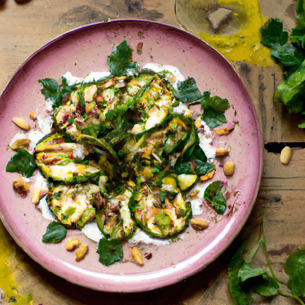 Moroccan Roasted Zucchini And Pistachio Salad