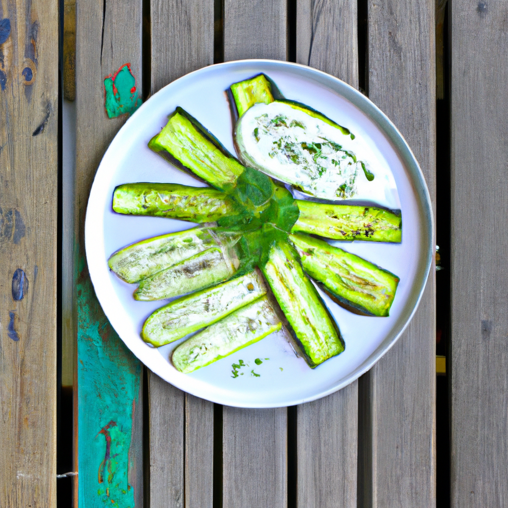 Grilled Zucchini And Eggplant With Tzatziki