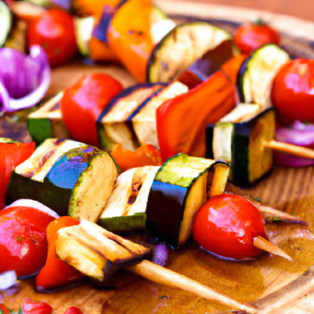 Grilled Vegetable And Halloumi Skewers