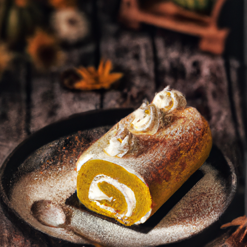 Pumpkin Roll With Cream Cheese Frosting