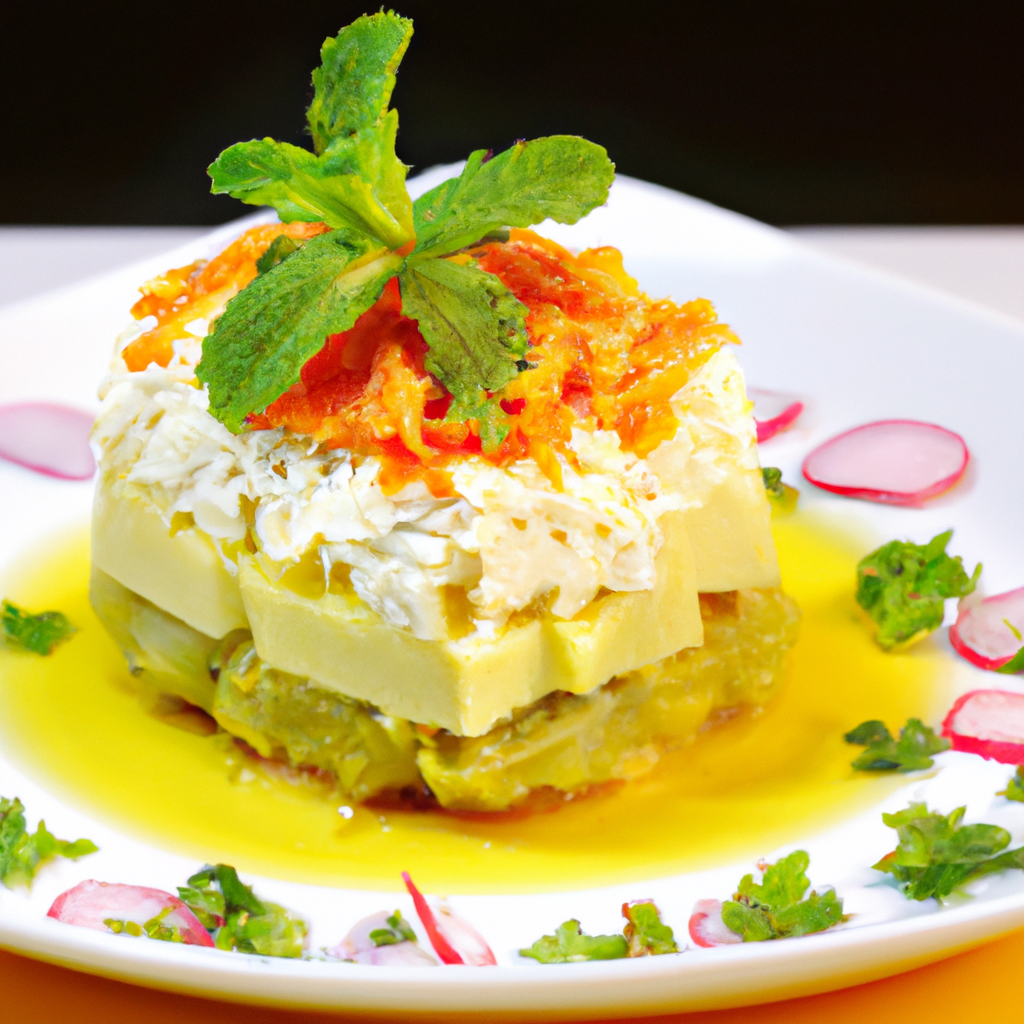 Vegetarian Causa With Aji Sauce