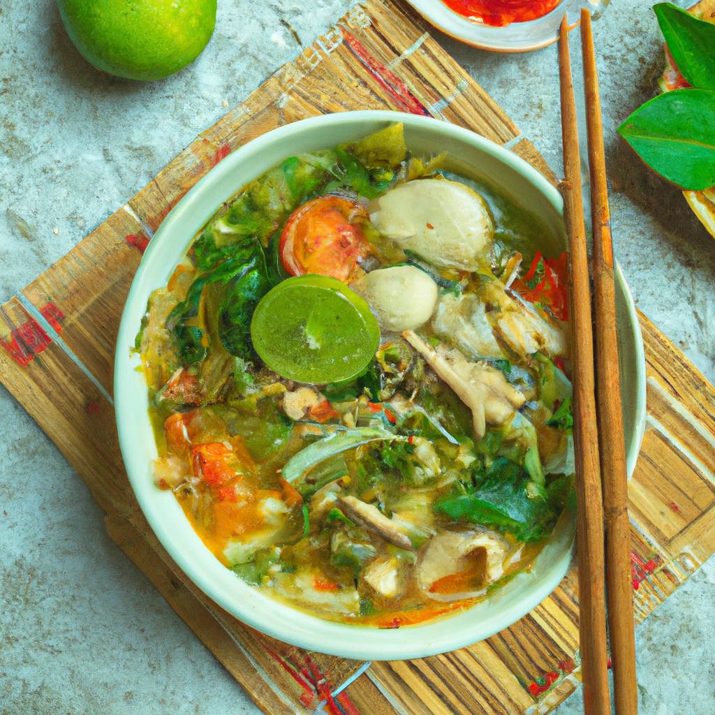 Vietnamese Noodle Soup With Tofu And Mushrooms