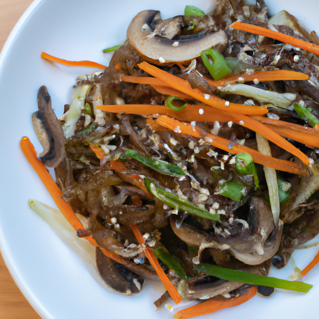 Japchae With Mushrooms